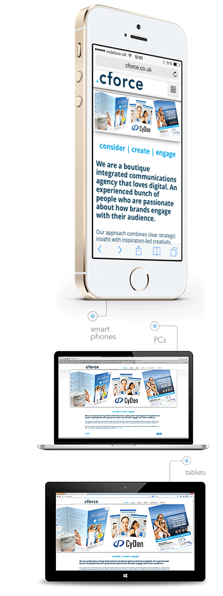 Responsive website design | Smartphone, Desktop, Tablet | Wiltshire - Marlborough | .cforce