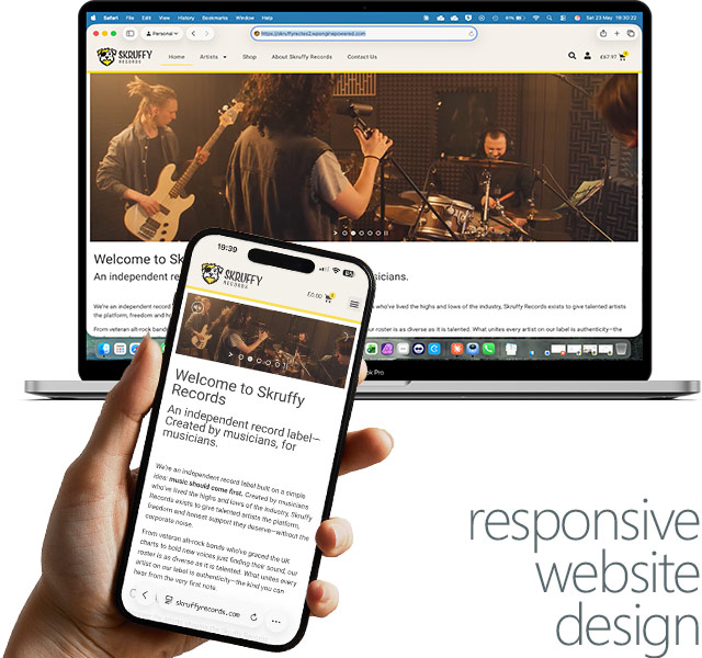 Skruffy Records responsive website