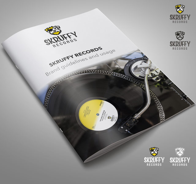 Skruffy Records logo design and brand guidelines